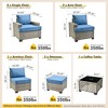 XIZZI All-Weather Rattan Furniture, Sectional Sets w/ Optional Solar Light-Up Coffee Table & Ottoman, Choose 6-9pc Configs in 8 Fade Resistant Colors - 3 of 4
