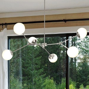 Urban Ambiance Luxury Minimalist Indoor Chandelier,  5-7/8''H x 50"W x 50''D,  Brushed Nickel Finish, UHP4980 - 1 of 4