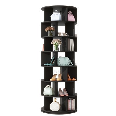 YOOCOZZ 23.6" 7-Tier Rotating Shoe Rack with 5 Grids Per Layer
