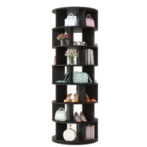 YOOCOZZ 23.6" 7-Tier Rotating Shoe Rack with 5 Grids Per Layer - 1 of 4