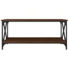 vidaXL Coffee Table Brown Oak Engineered Wood and Iron - 4 of 4