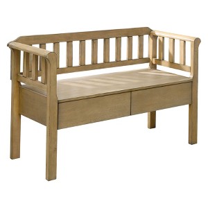Meaux Transitional Bench Weathered Natural - ioHOMES, Antique Wood