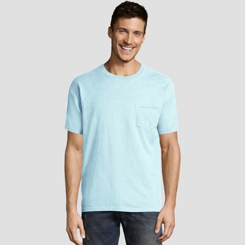 Hanes Men's T-Shirt - Blue - L