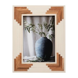 Sagebrook Home Rustic Wood & Resin Picture Frame Set - Glass Front - Decorative Home Decor for Living Room, Bedroom, Office - 8" Brown - 1 of 4