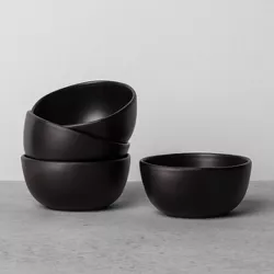 4pk Stoneware Mini Bowl Set Matte Black - Hearth & Hand™ with Magnolia