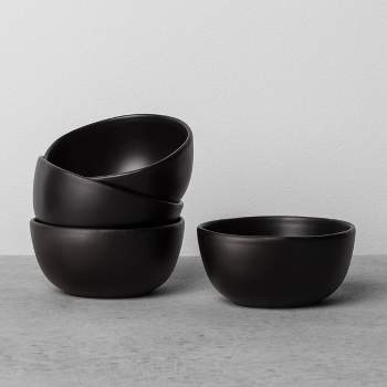 8.5oz 4pk Stoneware Mini Bowl Set Black - Hearth & Hand™ with Magnolia