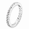 Black Bow Jewelry 2.5mm Sterling Silver Stackable 1/5 Cttw HI/I3 Diamond Petal Band - 3 of 4