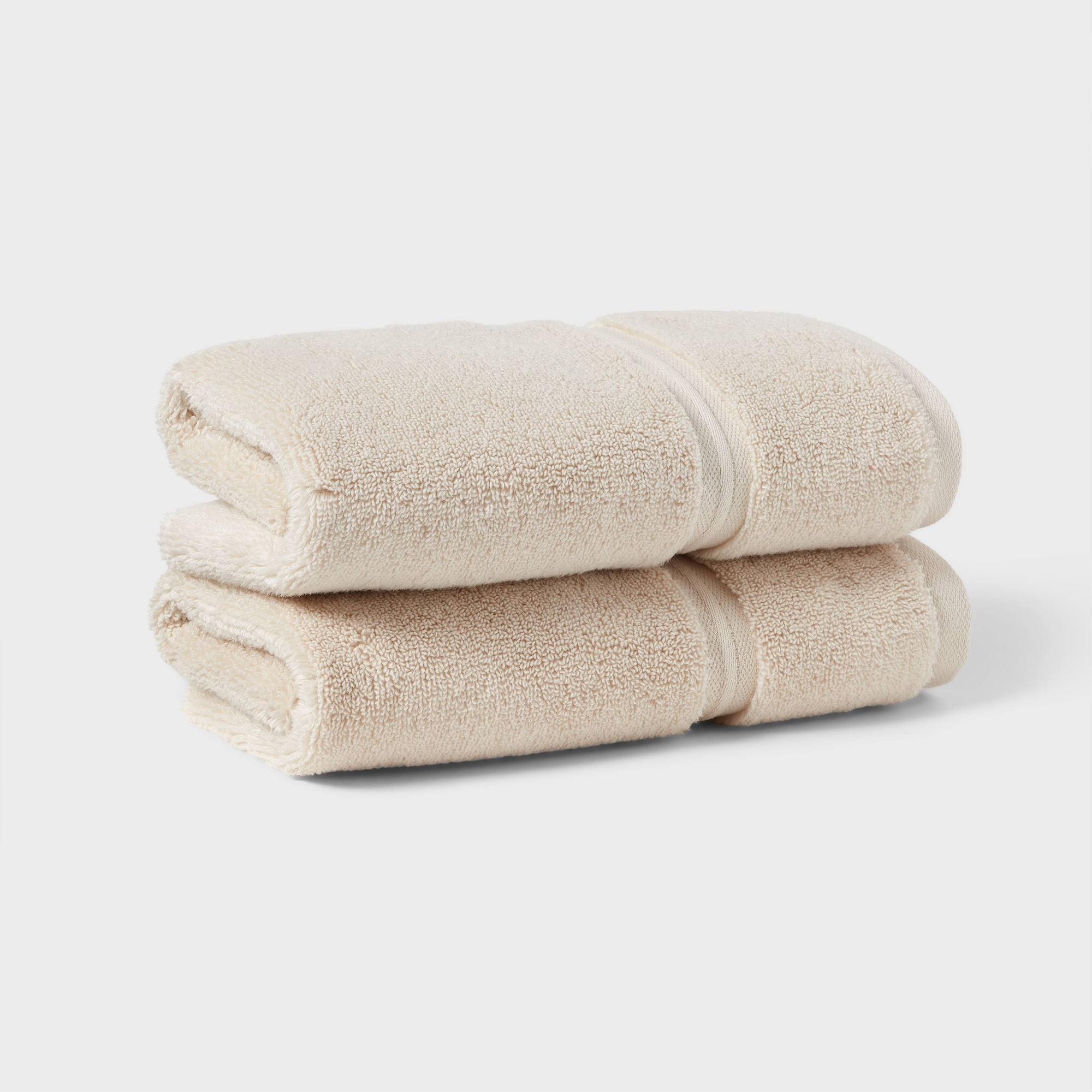 2pk Spa Plush Hand Towel Set Ivory - Threshold™