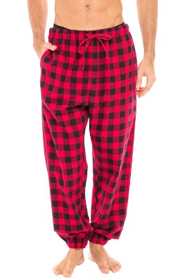 Adr Men's Cotton Flannel Pajama Pants, Winter Joggers Red Buffalo Check  Plaid Large : Target