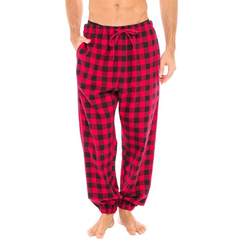 Adr Men's Cotton Flannel Pajama Pants, Winter Joggers Red Buffalo Check  Plaid Large : Target