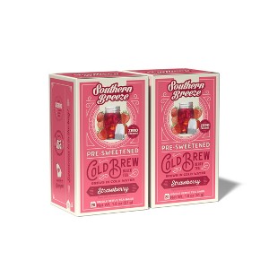 Southern Breeze Cold Brew Sweet Tea Strawberry Iced Tea with Black Tea and Zero Carbs Zero Sugar, 20 Individually Wrapped Tea Bags (Pack of 2) - 1 of 4