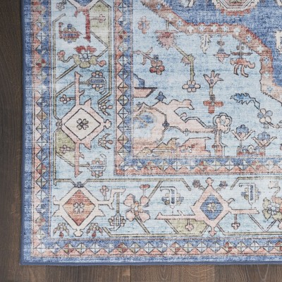 Fulton Blue Rectangular Persian Medallion Area Rug 5' x 7'