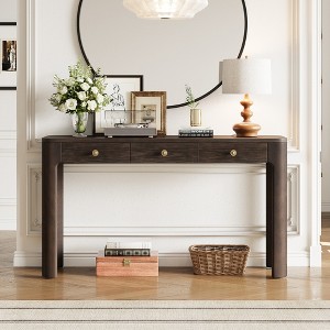 Bella Depot Farmhouse 52" Console Table with 3 Drawers, Sturdy Sofa Table with Thick Legs for Hallway & Living Room - 1 of 4