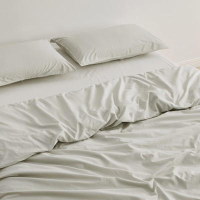 Twin XL Sand Pima Cotton Percale Duvet Cover Set