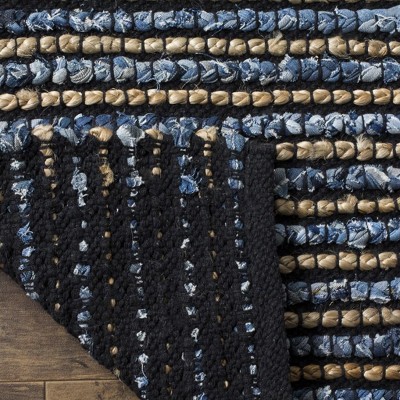 Cape Cod Blue Hand Woven Jute Square Area Rug