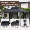 12x16 Ft Hardtop Gazebo with Double Roof, Aluminum Frame, Curtains & Netting, Drainage System, Wind-Resistant Design-Coolbibila - 2 of 4