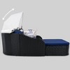 NicBex Double Chaise Lounge Chair with Adjustable Canopy - PE Rattan Daybed, Black Frame & Beige Cushions for Yard, Garden - 4 of 4