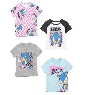 Sonic The Hedgehog Sonic Checkers 4-Pack Youth Girls Tees