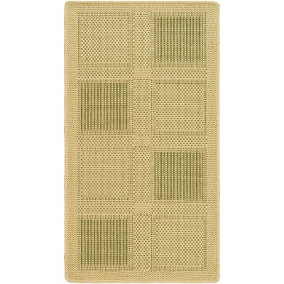 Natural and Olive Rectangular Synthetic Indoor/Outdoor Rug