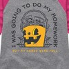 Girls' - Instant Message - Going To Do Homework Hands Full Shirt Tail Raglan Graphic T-shirt - 2 of 4