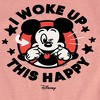 Girls' - Disney - Mickey Mouse I Woke Up This Happy Fitted Short Sleeve Graphic T-Shirt - 2 of 4