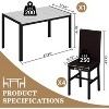 Hooseng 5-Piece Marble DiningTableSet with 4 Metal Frame Chairs, Dining Table Set for 4, Modern Style Kitchen Table and Chair Set, White - 4 of 4
