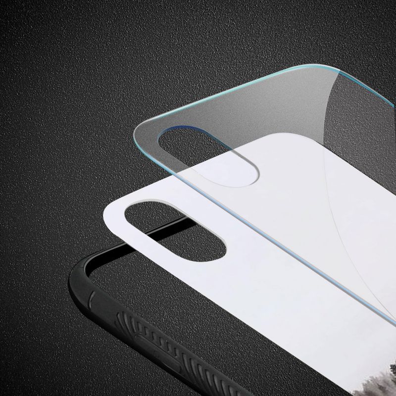 Reiko iPhone X/iPhone XS Hard Glass Design TPU Case with Lake Scene, 3 of 5