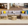 Outdoor 7-Pieces Sectional Sofa Set, All-Weather Rattan Sofa Set with Coffee Table, Freely Combined Sofa with Polyester Cushions–Cuddlewood - 2 of 4