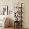 VEVOR Ladder Shelf, 5-Tier Bookshelf 24x11.8in, Open Wall-Mounted Ladder Shelf with Metal Frame,Storage Rack Sundries Holder, Black - 2 of 4