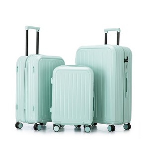 Aukfa 20/24/28 Inch 3 Piece ABS Luggage Set with USB Port Cup Holder and 360 Spinner Wheels Waterproof Carry On Suitcase for Travel - 1 of 4