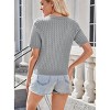 Women's Short Sleeve Knit Cardigan Classic-Fit Ribbed Button Up Sweater - 4 of 4