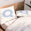 Deny Designs Standard April Lane Art Block Blue Monogram Q Microfiber Printed Pillow Sham - 2 of 3