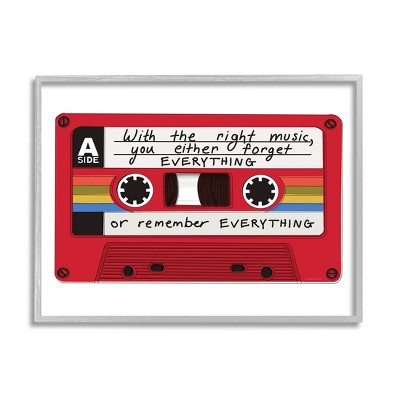 Stupell Industries With The Right Music Vintage Cassette Framed Giclee Art