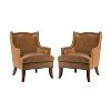 Set of 2 Nikolaus Vegan Leather Armchair with Solid Wood Legs and and Nailhead Trim for Living Room and Bed Room  | ARTFUL LIVING DESIGN - 2 of 4