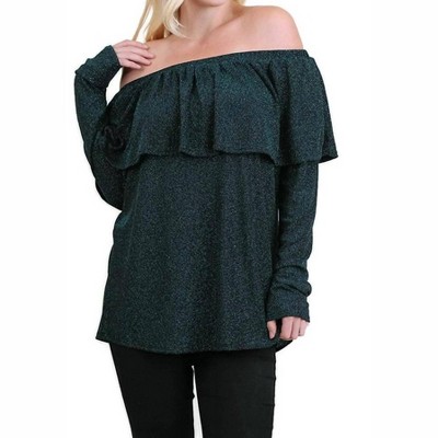 Women's Metallic Ruffled Tunic - umgee