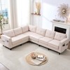 Mjkone 108"Snowflake Velvet Oversized Modular Sectional Sofa, L-Shaped Sectional Sofas with Side Pocket, Large 6 Seater Corner Sofa - 4 of 4