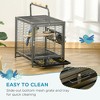 Skyzone 18" Heavy-Duty Wrought Iron Travel Bird Cage with Handle, Wooden Perch, 2 Stainless Steel - 4 of 4