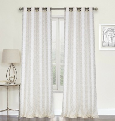 GoodGram 2 Pack: Metallic Geo Semi Sheer Grommet Window Curtain