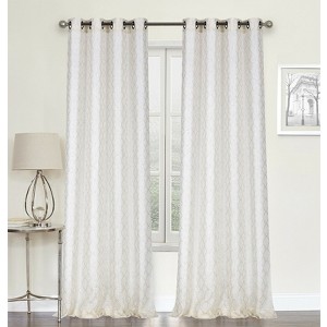 GoodGram 2 Pack: Metallic Geo Semi Sheer Grommet Window Curtain - 1 of 1