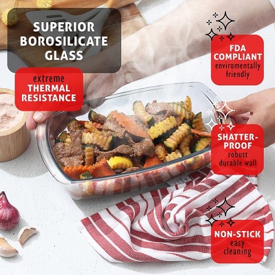 Black Rectangular Glass Food Storage Containers with Lids, Set of 6
