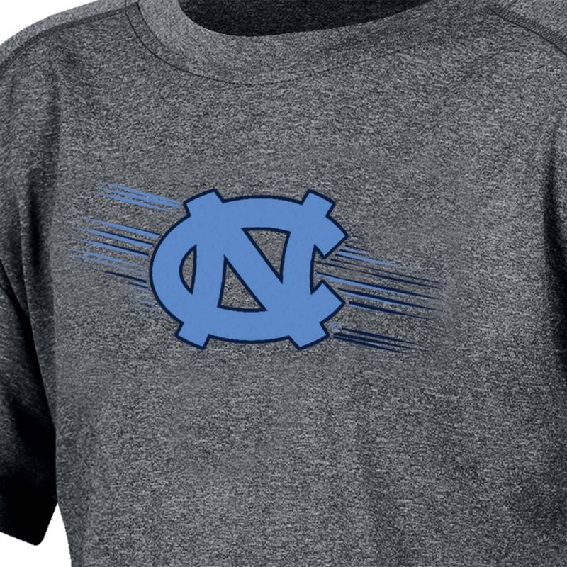 NCAA North Carolina Tar Heels Boys&#39; Gray Poly T-Shirt, 3 of 4