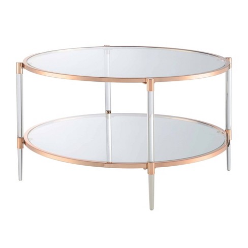 Rose gold glass store coffee table