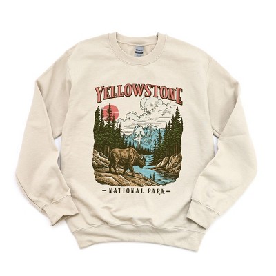 Simply Sage Market Women's Graphic Sweatshirt Yellowstone National Park Buffalo