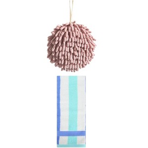 REGALWOVEN Soft Absorbent Bathroom Hand Towel Set 6" x 6"/13" x 29" 2 Packs - 1 of 4