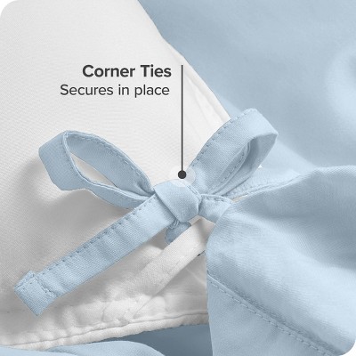 Winter Blue Organic Cotton Percale Full/Queen Duvet Cover Set