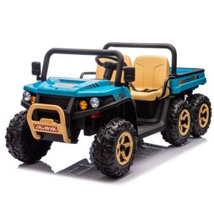 Jojoka 24V 2-Seater Ride-On Dump Truck for Kids, 6 Wheels 4WD Electric UTV, 3 Speeds, Remote Control, Dump Bed - 1 of 4