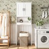 23.62 in. W x 65.39 in. H x 8.27 in. D White Over The Toilet Storage with Adjustable shelves for Bathroom and Laundry - 3 of 4