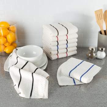 Piccocasa 100% Cotton Kitchen Towel Cleaning Drying Absorbent Dish Towels 6  Pcs : Target