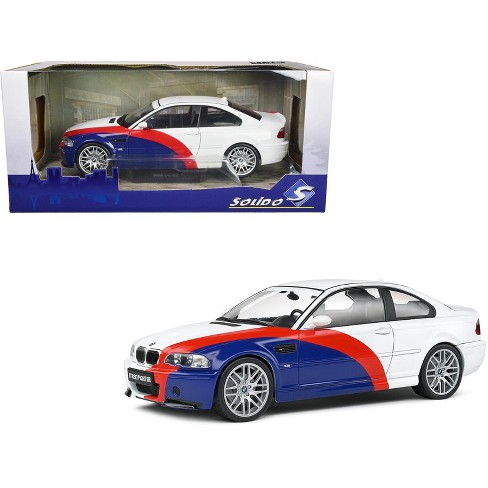 2000 Bmw E46 M3 streetfighter White With Blue And Red Graphics 1/18  Diecast Model Car By Solido : Target