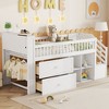 Sapphtopaz Twin Size Loft Bed with Multifunctional Storage & LED,Space-Saving Bed with Stairs & Guardrail, Wood Kid Bed Frame for Boys & Girls - 2 of 4